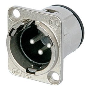 NEUTRIK NC3MD-V Conector chasis macho de 3 pines para montaje vertical en placa PCB