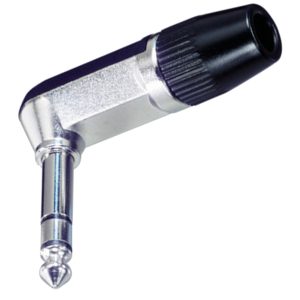 REAN NYS208 Conector plug 1/4" stereo 3 polos en angulo recto.