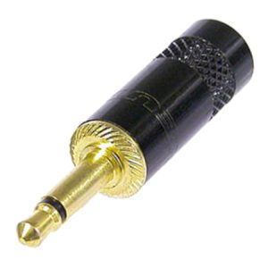 REAN NYS226BG Conector Miniplug 3.5mm mono 2 polos, carcaza negra, contactos dorados
