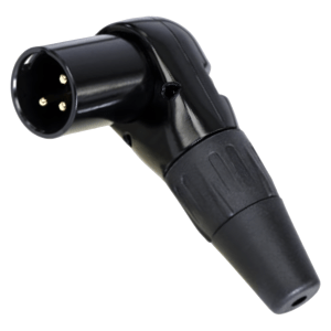 REAN RC3MR-B Conector XLR macho de 3 pines en ángulo de 90°, contactos dorados