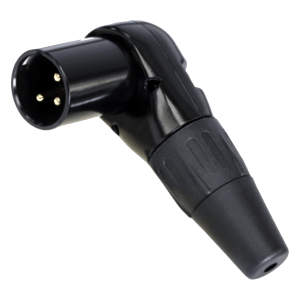 REAN RC3MR-BAG Conector XLR macho de 3 pines en ángulo de 90°, contactos de plata