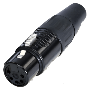 REAN RC5F-B Conector XLR hembra de 5 pines, Contactos dorados