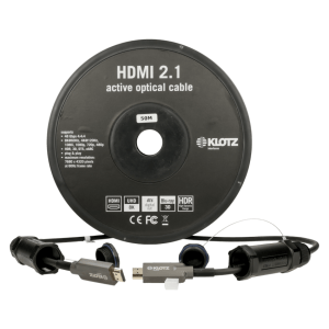 KLOTZ FOAUHR050 HDMI 2.1 AOC Link cable óptico activo blindado con tapas protectoras - 50 metros