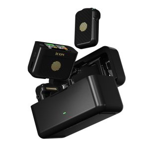 ICON AIRMIC PRO BLACK Micrófono inalámbrico profesional con pantalla táctil, largo alcance y carga portátil