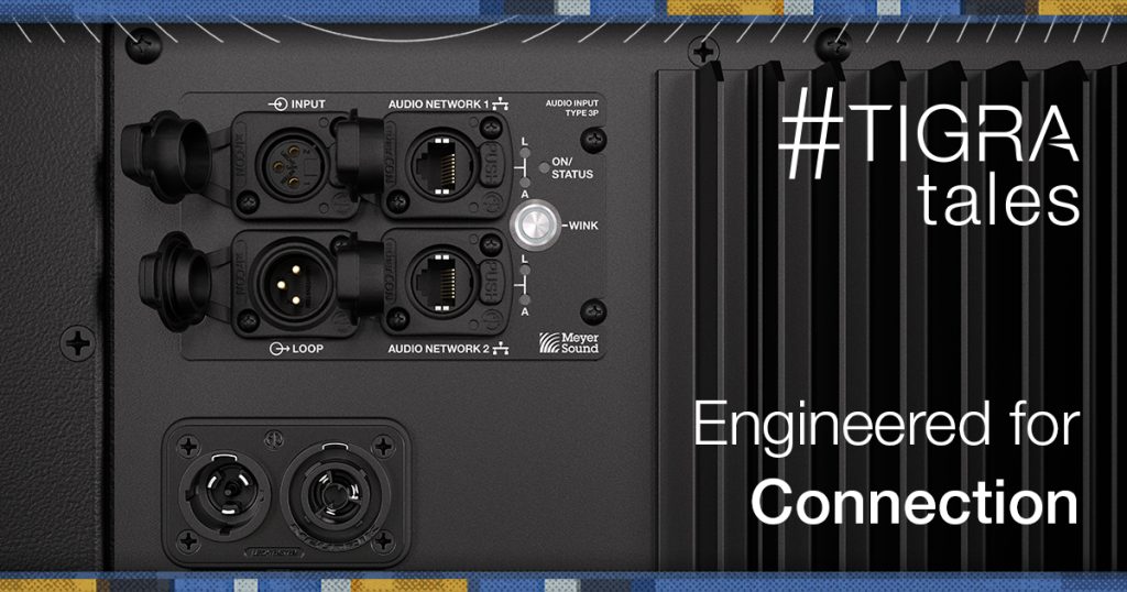 Panel de conexiones Milan AVB en el Meyer Sound TIGRA